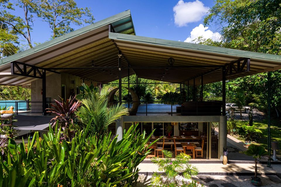 The retreat center pavilion surrounded by jungle